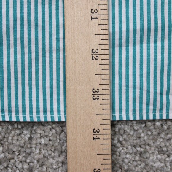 Charles Tyrwhitt Dress Shirt Mens 16 1/2, 34 Green/White Classic Fit L/S Button - Picture 12 of 13